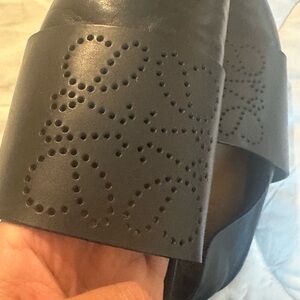 Loewe Black Leather Loafers